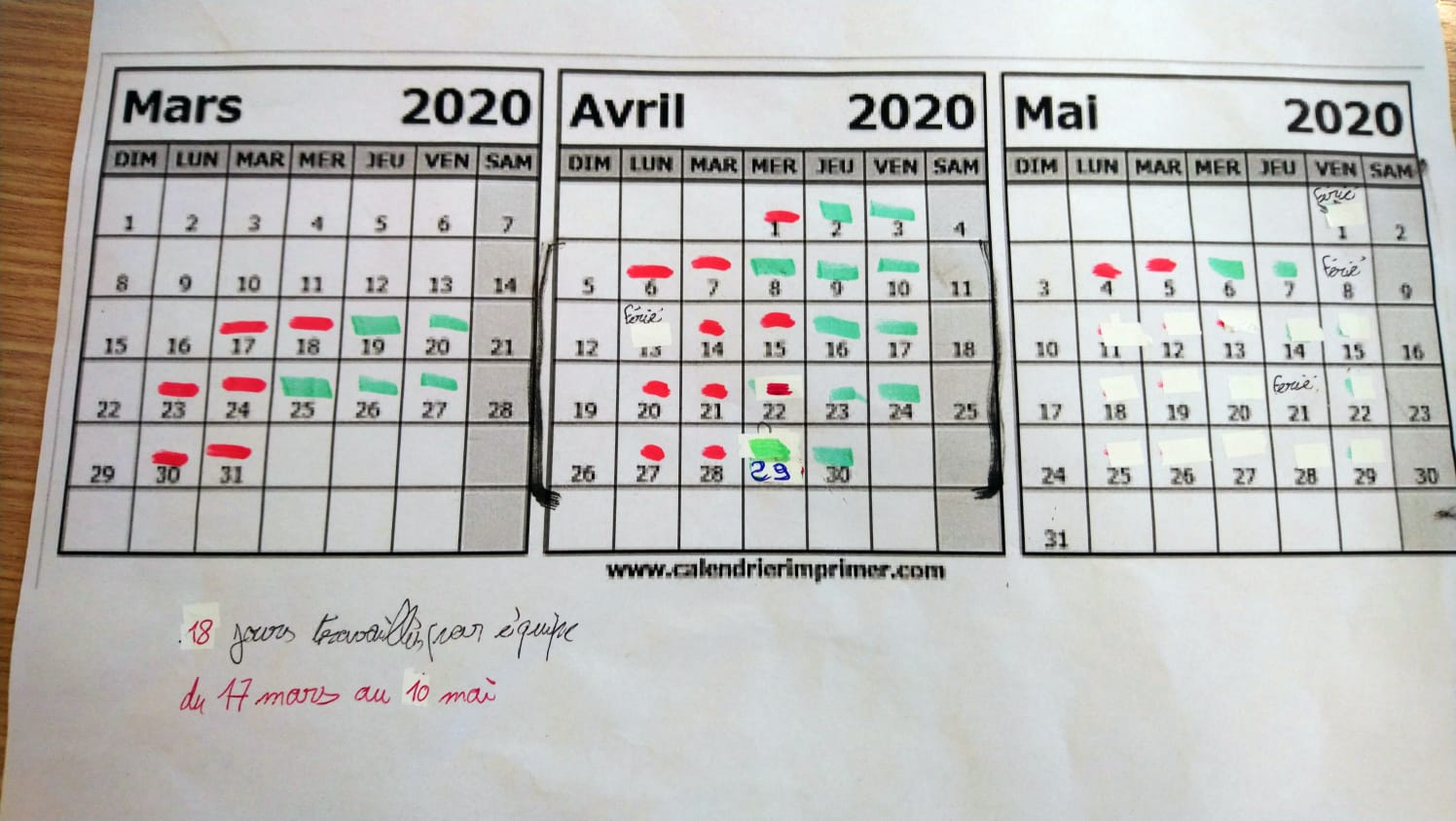 Les Rouges et les verts - rythme pour les semaines à venir